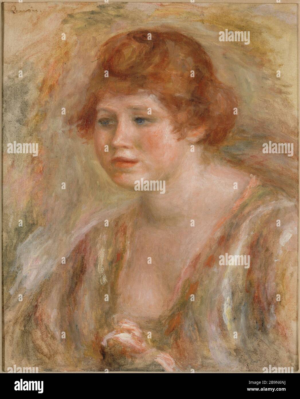 PORTRAIT D'UNE FEMME EN ROSE Auguste Renoir (1841-1919). 'Portrait de femme à la rose', vers 1918. Paris, musée des Beaux-Arts de la Ville de Paris, petit Palais. Banque D'Images