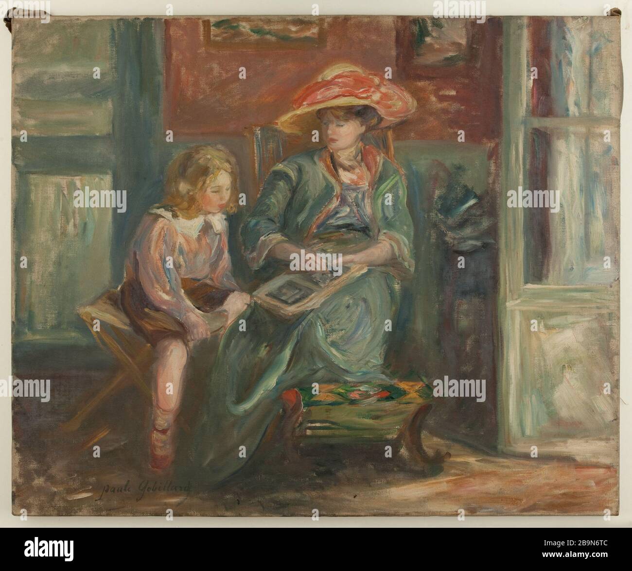 Mme Paul Valery et son fils Claude Paule Gobillard (1869-1946). « Me Paul Valéry et son fils fils fils Claude ». Huile sur étoile. 1900-1910. Musée des Beaux-Arts de la Ville de Paris, petit Palais. Banque D'Images