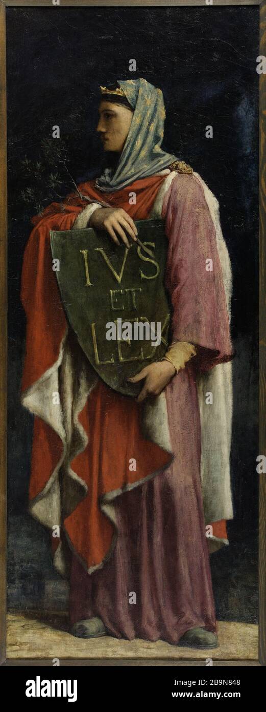 La loi écrite Jules-Elie Delaunay (1828-1891). Le droit s'écria. Huile sur étoile, 1881. Musée des Beaux-Arts de la Ville de Paris, petit Palais. Banque D'Images