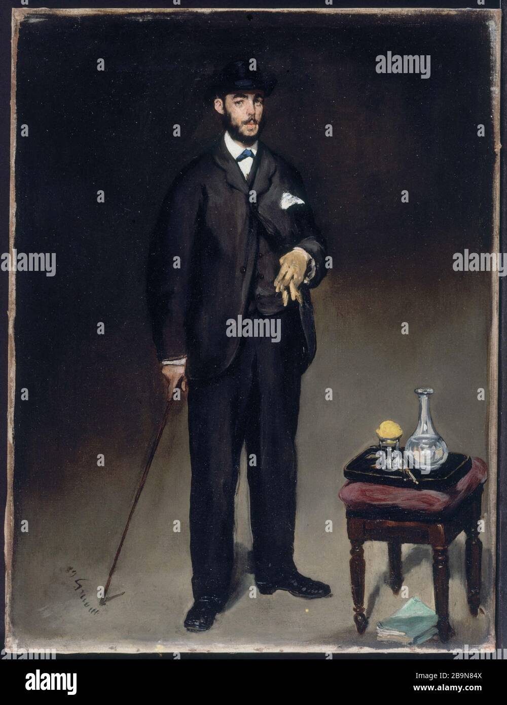 Portrait de Théodore Duret Edouard Manet (1832-1883). 'Portrait de Théodore Duret' (1838-1929), journaliste et critique d'art, fondateur du journal la Tribune. Huile sur étoile, 1868. Restauration après. Musée des Beaux-Arts de la Ville de Paris, petit Palais. Banque D'Images