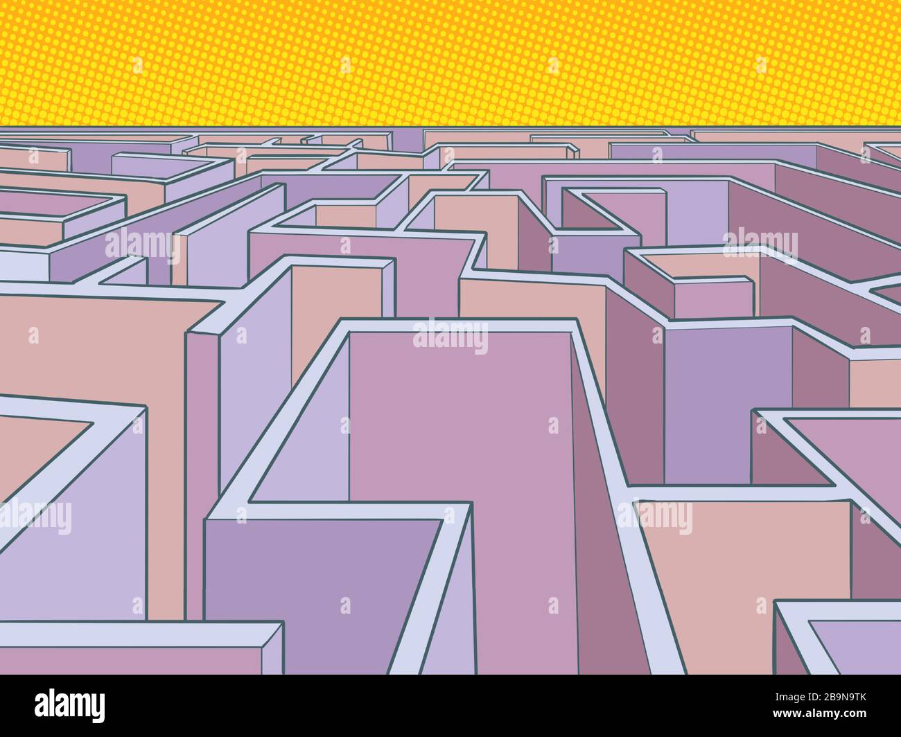 itinéraire inconnu du puzzle de labyrinthe Illustration de Vecteur