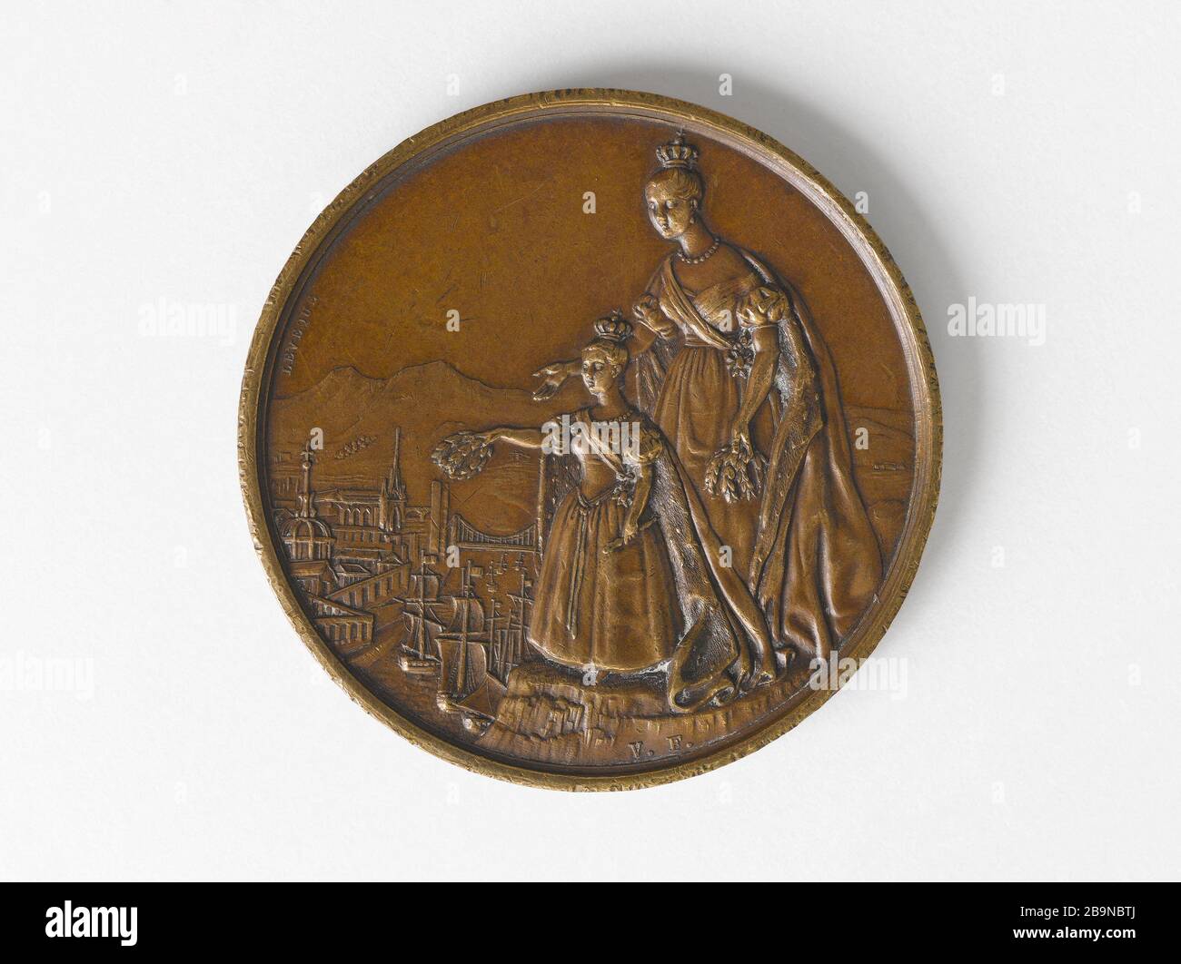 Commémoration du siège de Bilbao, 25 décembre 1836 Pierre Lévèque (1780-1855). Compémoration du site de Bilbao, 25 décembre 1836. Bronze. Paris, Musée Carnavalet. Banque D'Images