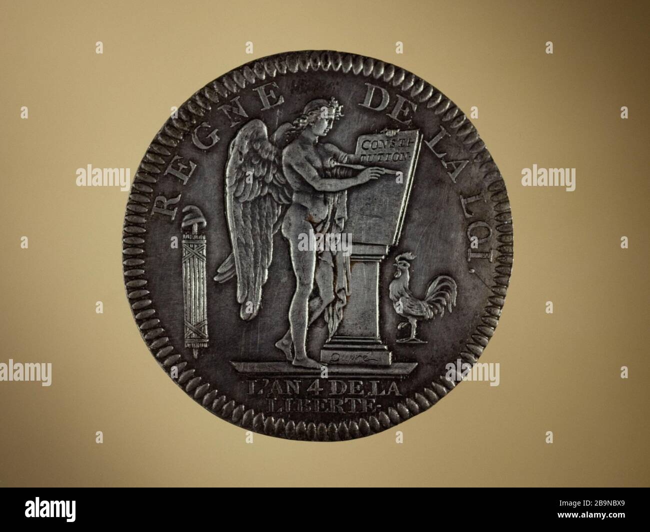 LIVRES DE ECU 6, 1792 (MARCHE ARRIÈRE) Augustin Dupré (1748-1833). ECU de 6 livres, 1792 (vers). Paris, musée Carnavalet. Banque D'Images