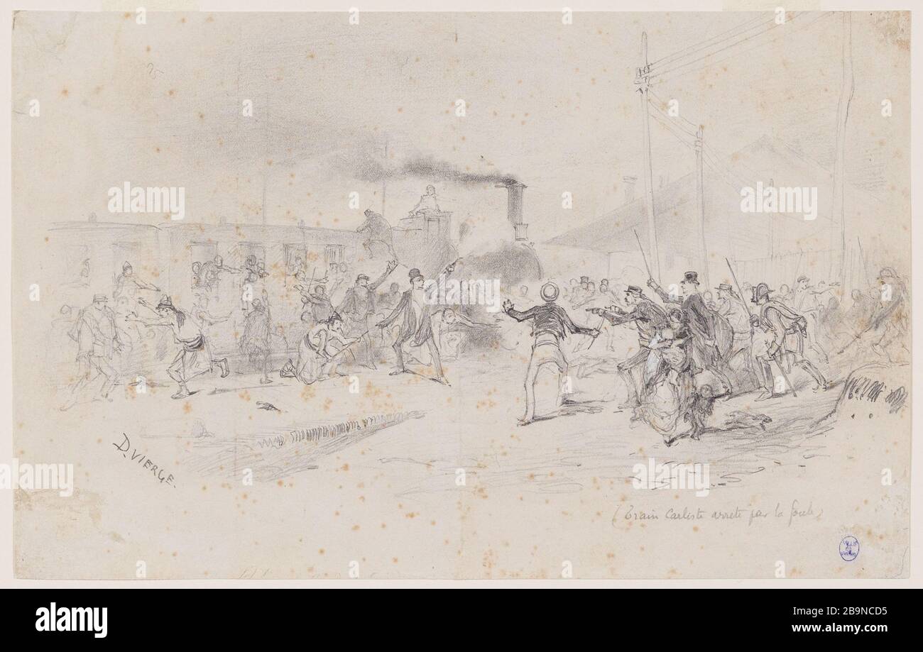 Carnet de train arrêté par la foule Banque D'Images