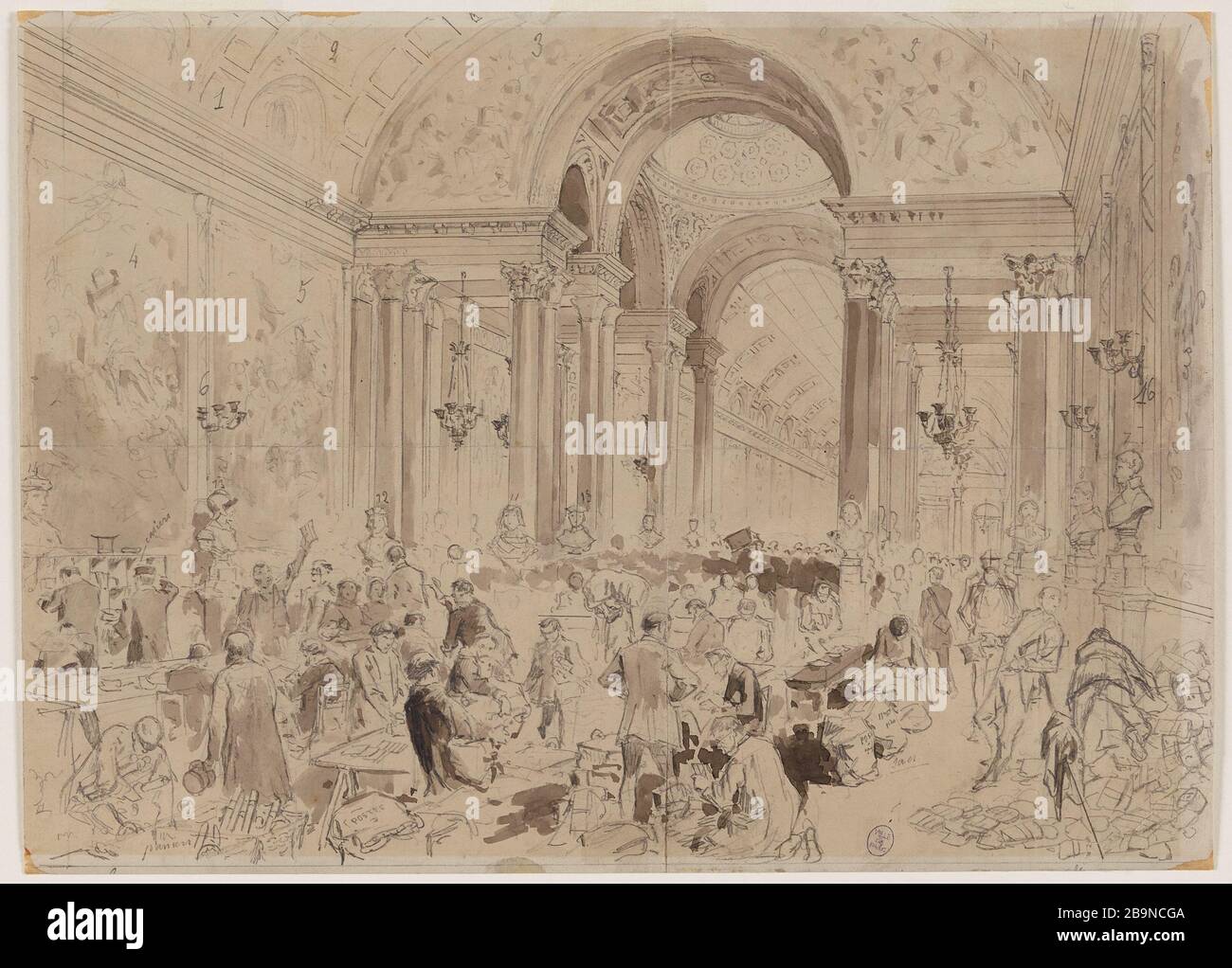 L'administration postale à Versailles dans la Galerie des batailles Banque D'Images