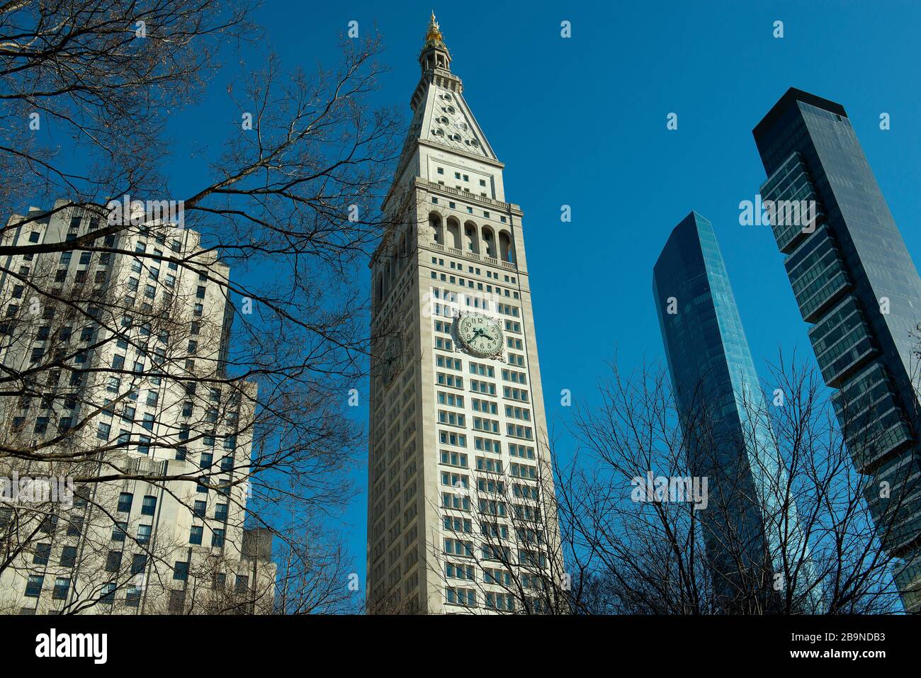 La vue depuis Madison Square Park. Banque D'Images
