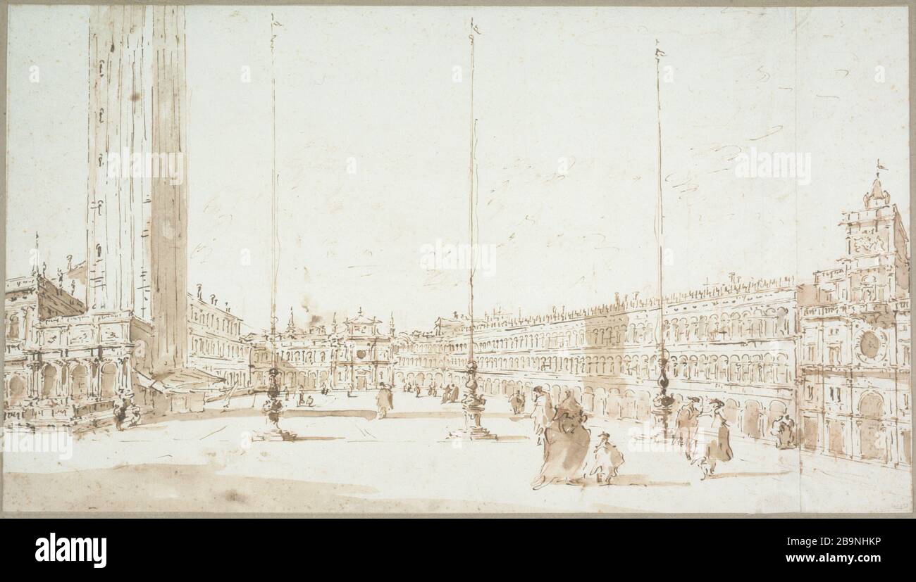 Turner - LE CAMPANILE ET LA PLACE SAINT-MARC Francesco Guardi (1712-1792). 'Le Campanile et la place Saint-Marc'. Musée des Beaux-Arts de la Ville de Paris, petit Palais. Banque D'Images
