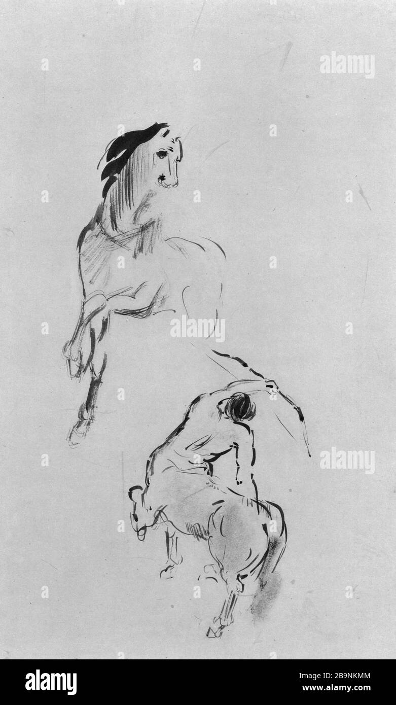 ETUDE ET CHEVAL CENTAURE Odilon Redon. 'Etude de centaure et de cheval'. Musée des Beaux-Arts de la Ville de Paris, petit Palais. Banque D'Images