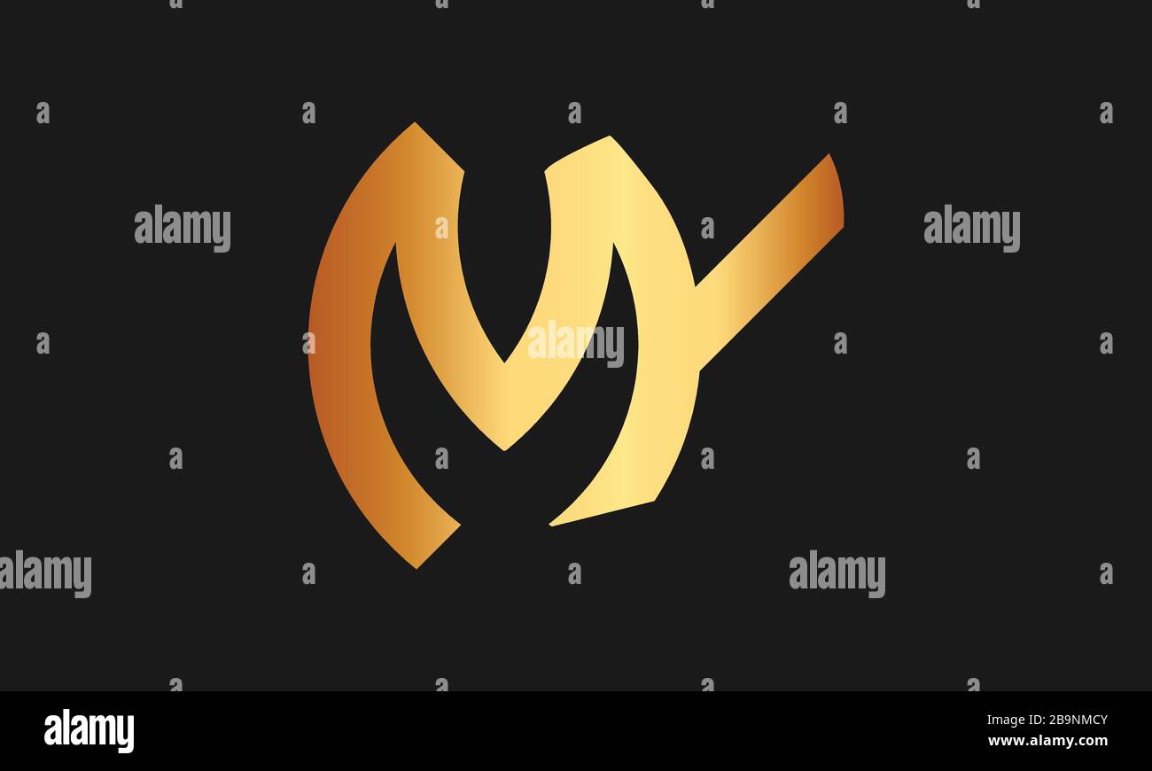 MY, YM lettre logo Design avec la typographie moderne et créative et le logo monogramme. Illustration de Vecteur