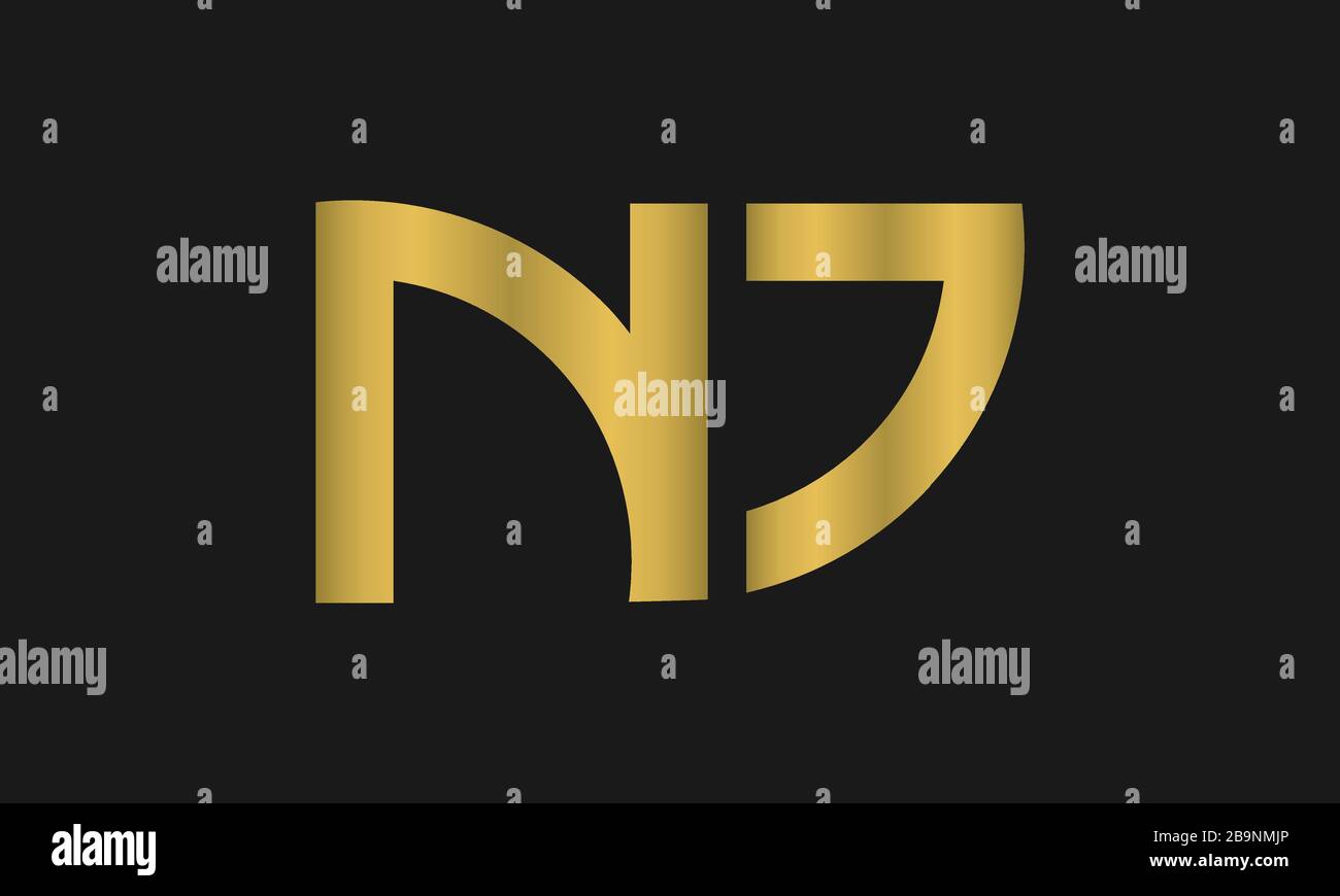 JN, NJ Letter logo Design avec la typographie moderne et créative et le logo monogramme Illustration de Vecteur