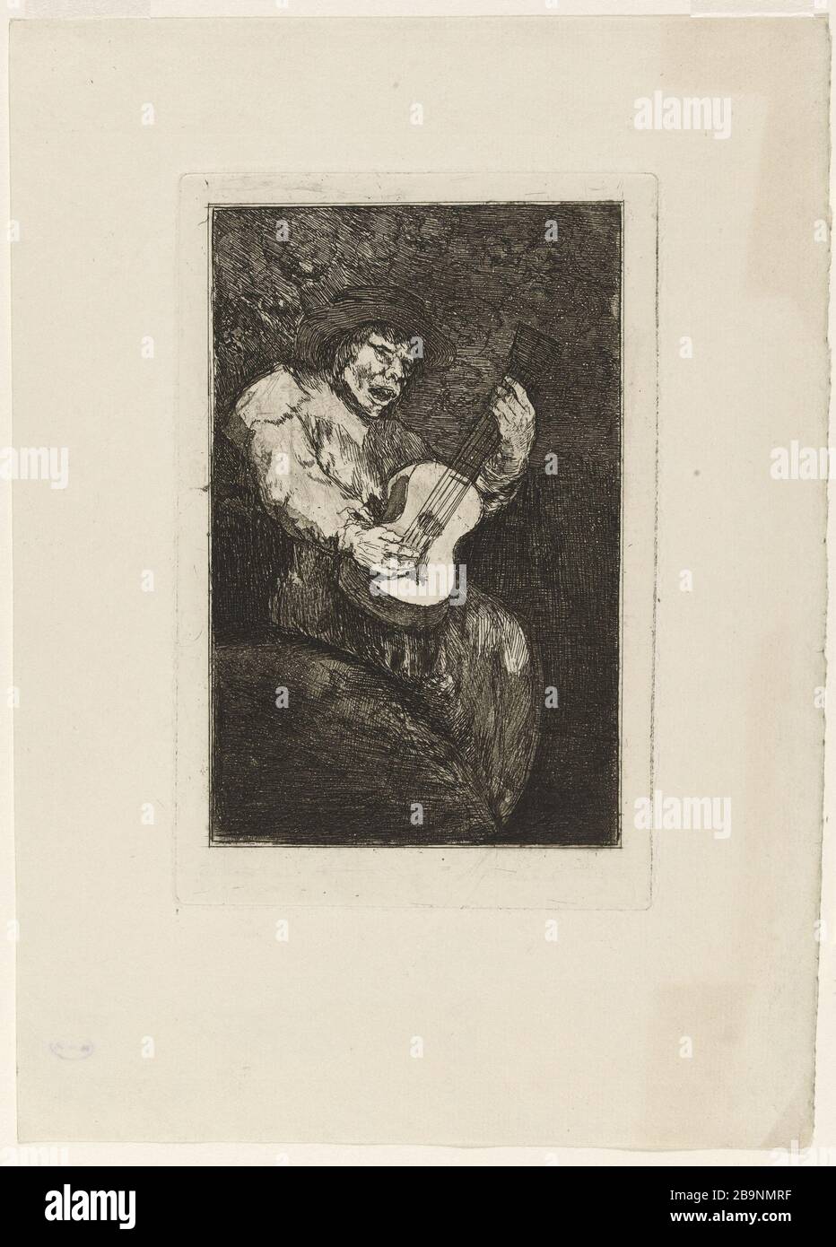 CANTOR THE BLIND - H 35II Francisco Goya (1746-1828). 'El cantor ciego - H 35 II'. Eau-forte, eau et lavis d'aquatinte, pointe flèche et burin - épreuve d'essai posthume avant la première édition. Musée des Beaux-Arts de la Ville de Paris, petit Palais. Banque D'Images