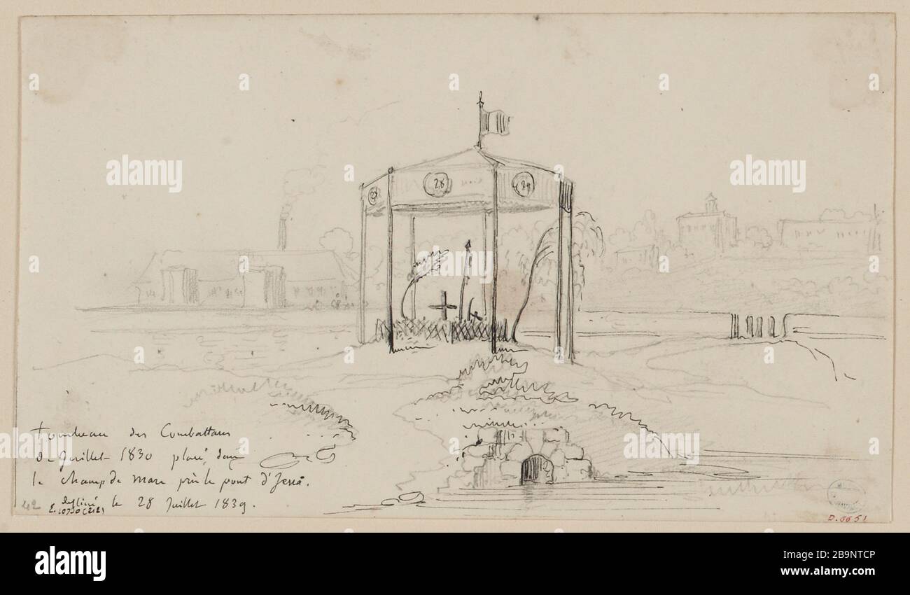 Tombeau combattants en juillet 1830 sur le champ de Mars. Banque D'Images