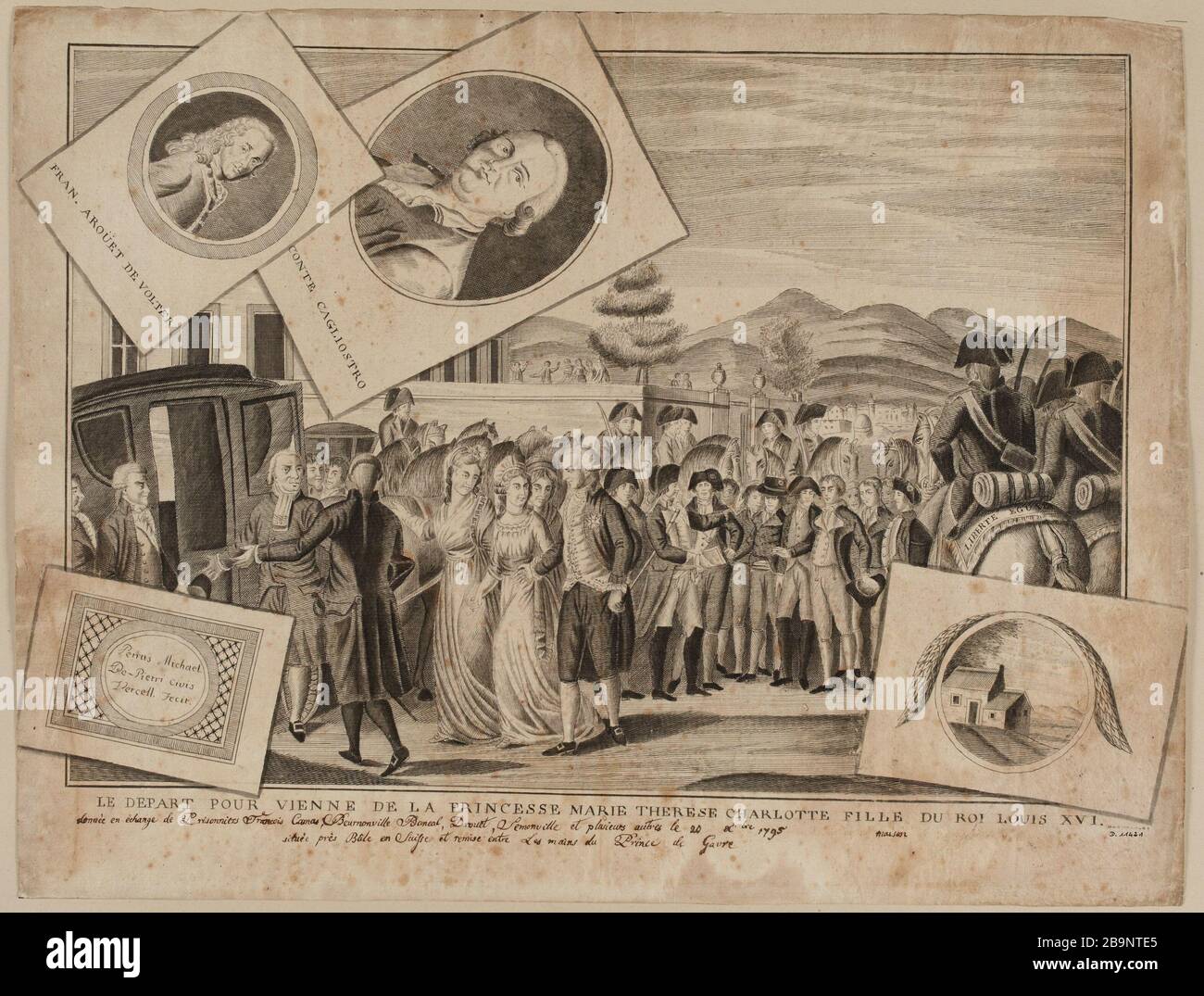 Le départ pour Vienne de Marie Thérèse Charlotte princesse fille du roi Louis XVI Banque D'Images