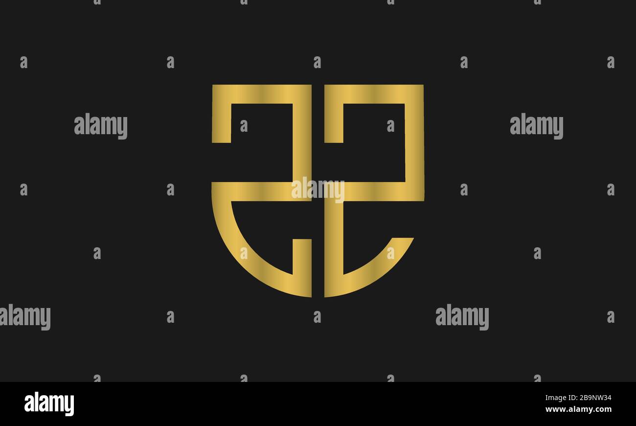 Combinaison de monogramme et de signe de protection ZZ. Logo Line art. Symbolise la fiabilité, la sécurité, l'alimentation et la sécurité. Illustration de Vecteur