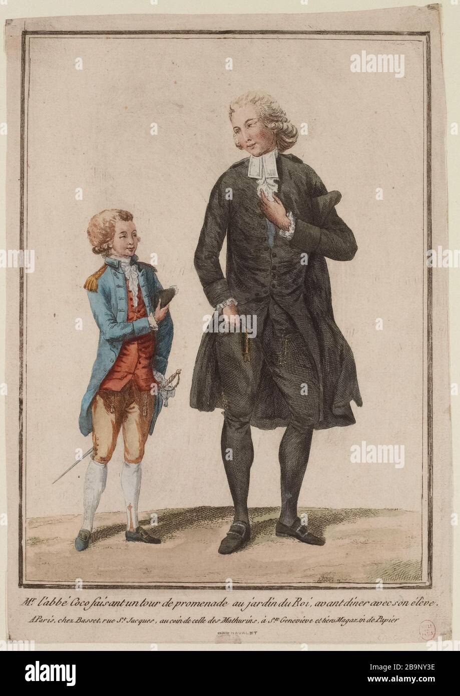 M. Abbé Coco u ne se promenait pas dans le jardin du roi avant de dîner avec son élève. Banque D'Images