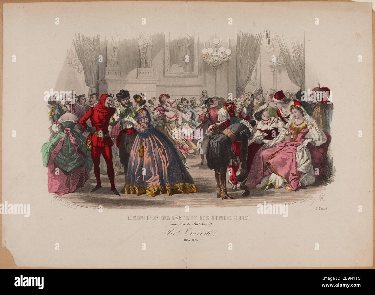 Les dames du moniteur et damselmouches. / Paris, 92 rue de Richelieu / boule de Transvestite / 1864-1865 Banque D'Images