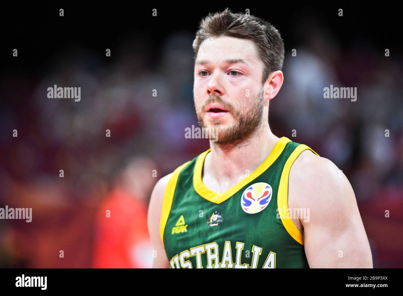 Errebi Ambiente Cucina Mathew (Australie) contre l'Espagne. Coupe du Monde de Basket-ball de la FIBA, Chine 2019, demi-finale Banque D'Images