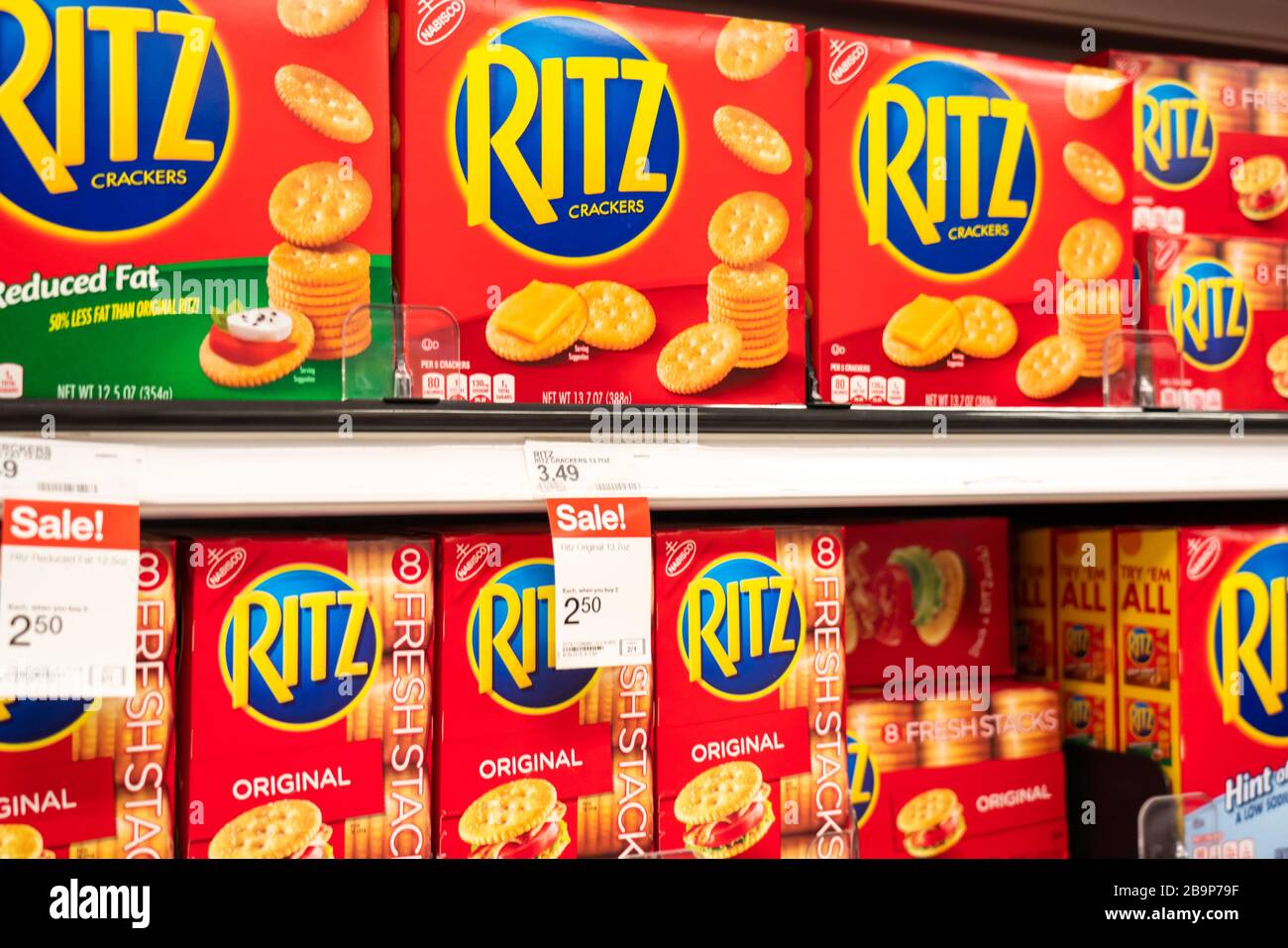 Los Angeles, États-Unis. 1 févr. 2020. Craquelins Ritz vus dans un supermagasin Target. Crédit: Alex Tai/SOPA Images/ZUMA Wire/Alay Live News Banque D'Images