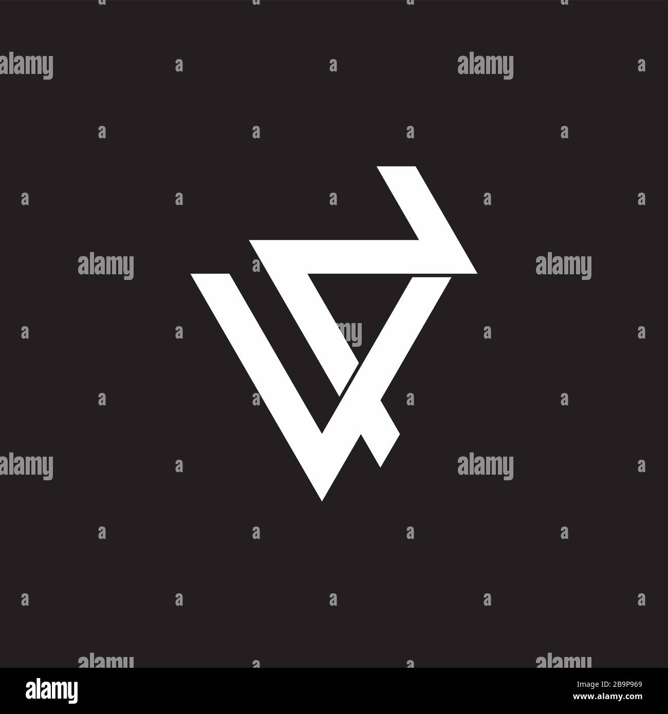 lettre abstraite vn simple géométrique se chevauchant ligne logo vecteur Illustration de Vecteur