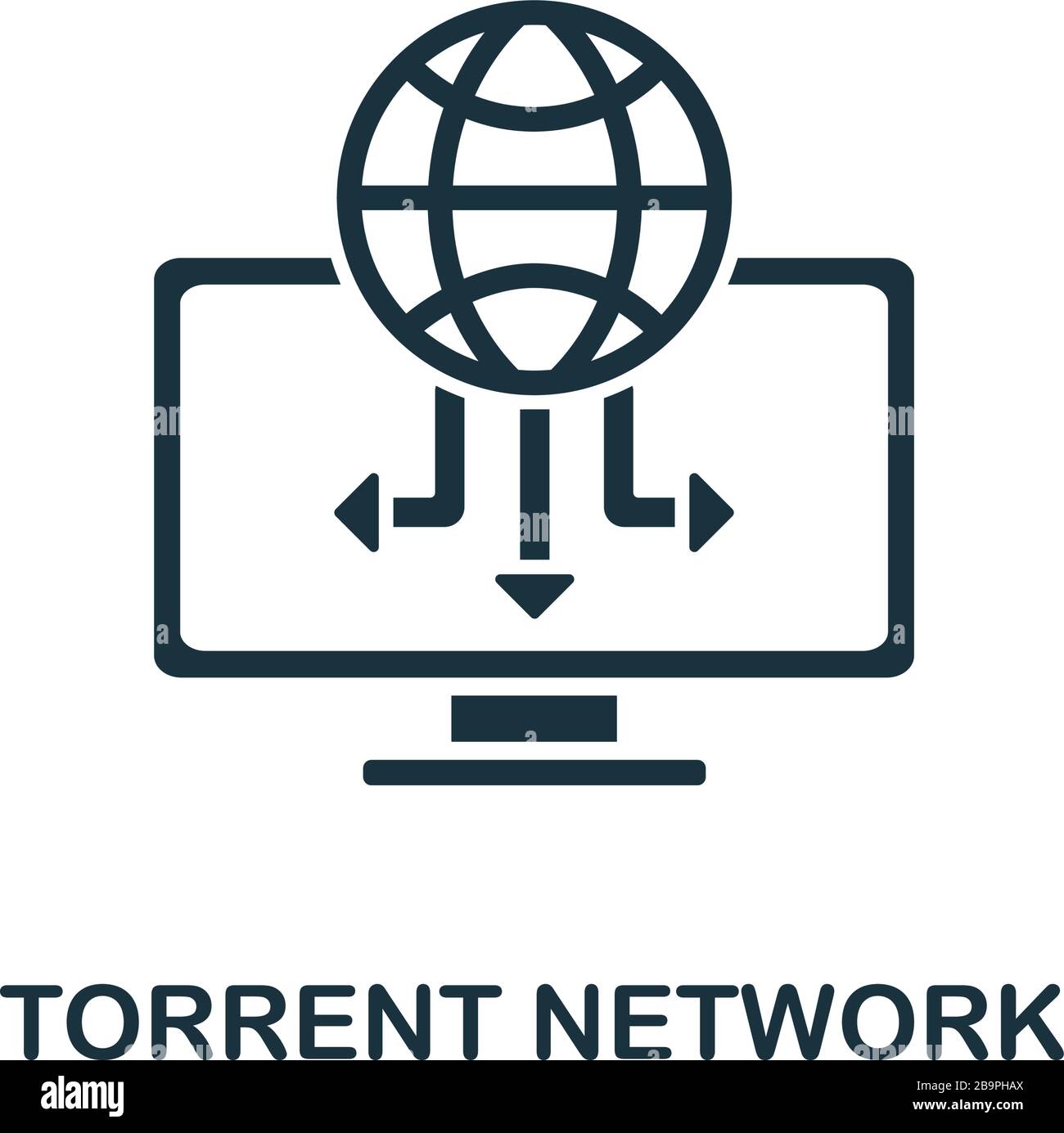 Icône réseau torrent de la collection Internet interdite. Icône réseau Torrent ligne simple pour les modèles, la conception Web et les infographies Illustration de Vecteur