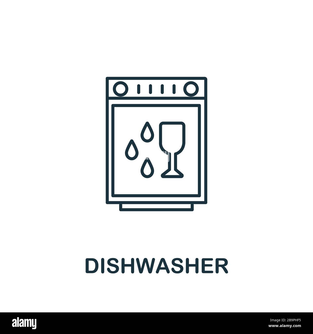 Icône de lave-vaisselle de la collection de nettoyage. Symbole de lave- vaisselle à élément de ligne simple pour les modèles, la conception Web et  les infographies Photo Stock - Alamy