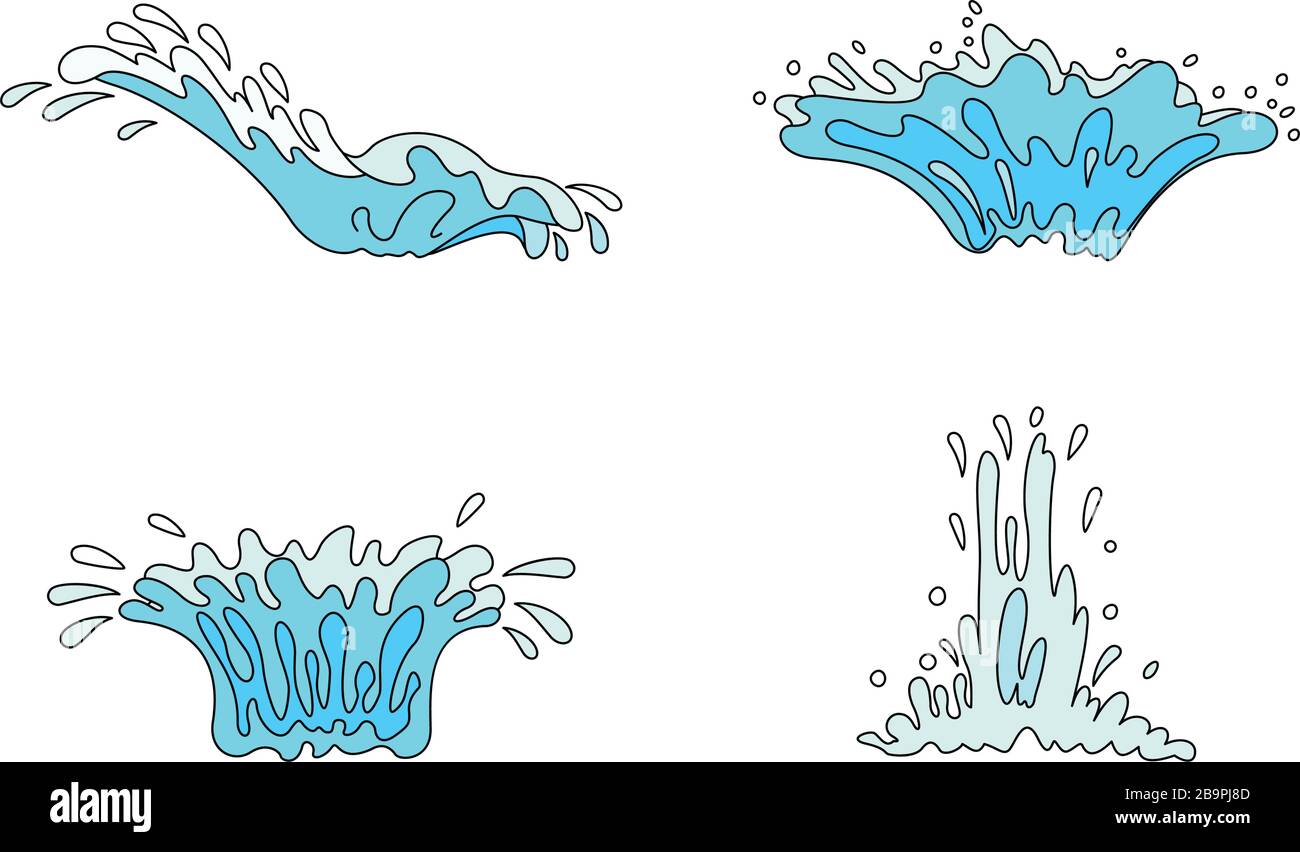 vagues de la mer vectorielles. Élément d'eau marine de l'océan Illustration de Vecteur