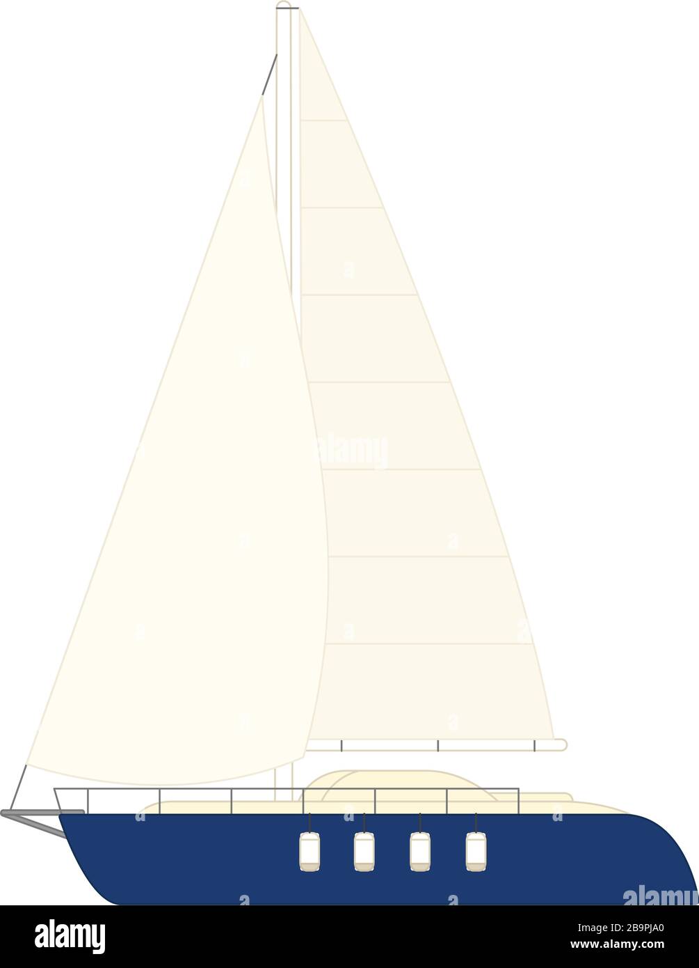 vector petite voile yacht clip art, esquisse de voilier Illustration de Vecteur