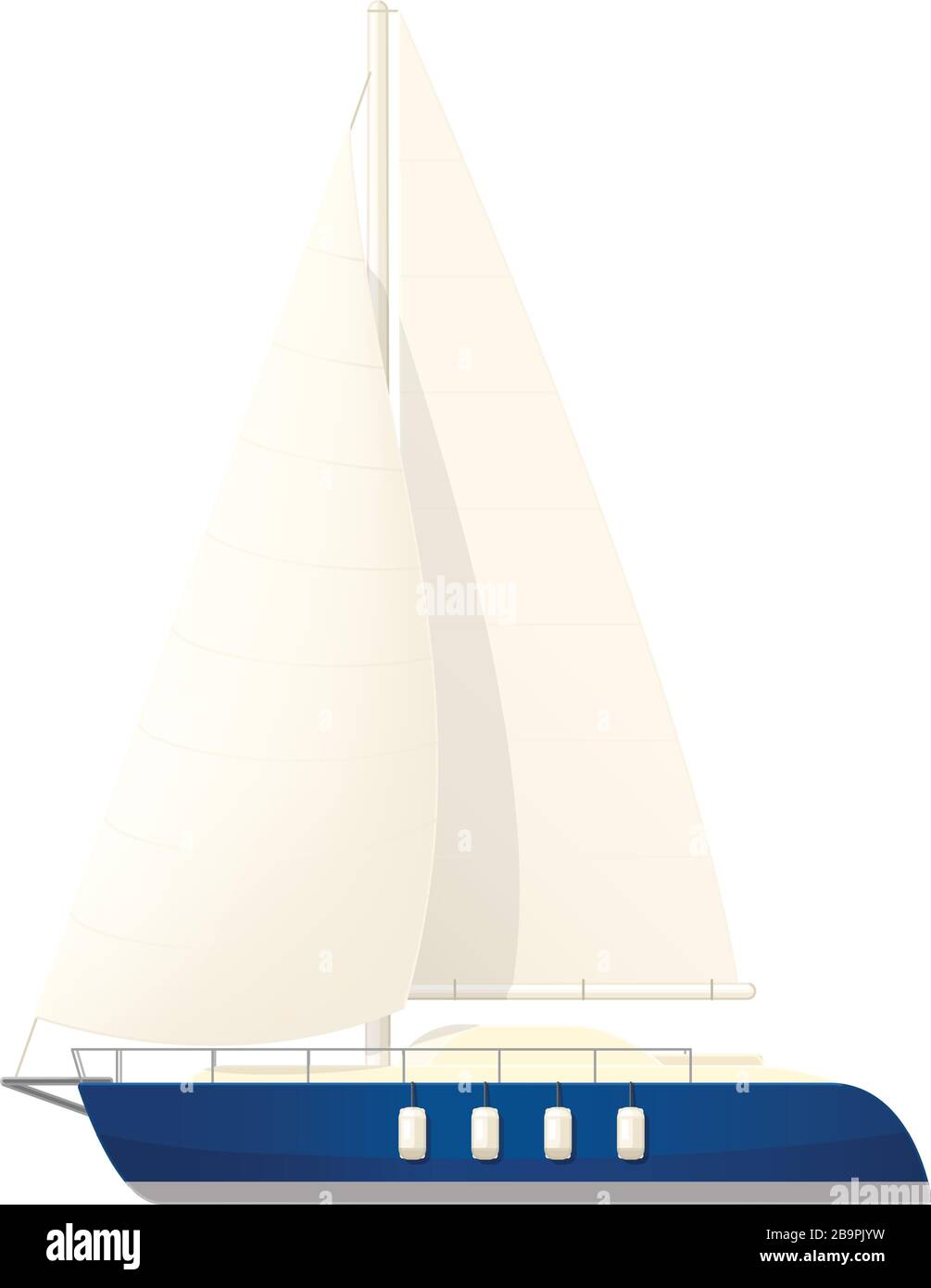 vector petite voile yacht clip art, esquisse de voilier Illustration de Vecteur