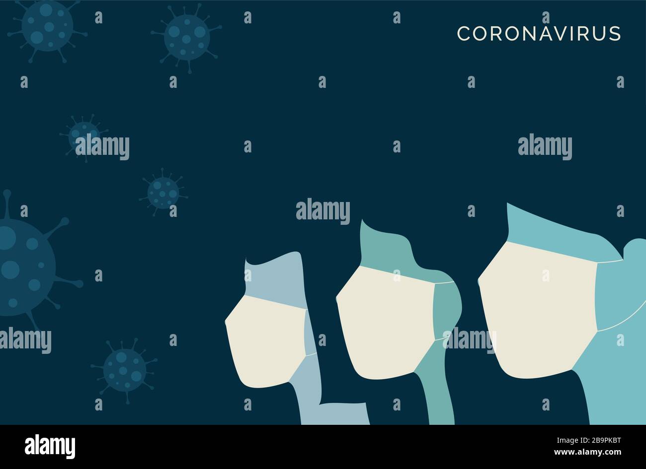 Coronavirus. Nouveau coronavirus 2019-nCoV , personnes en masque médical blanc. Illustration de Vecteur