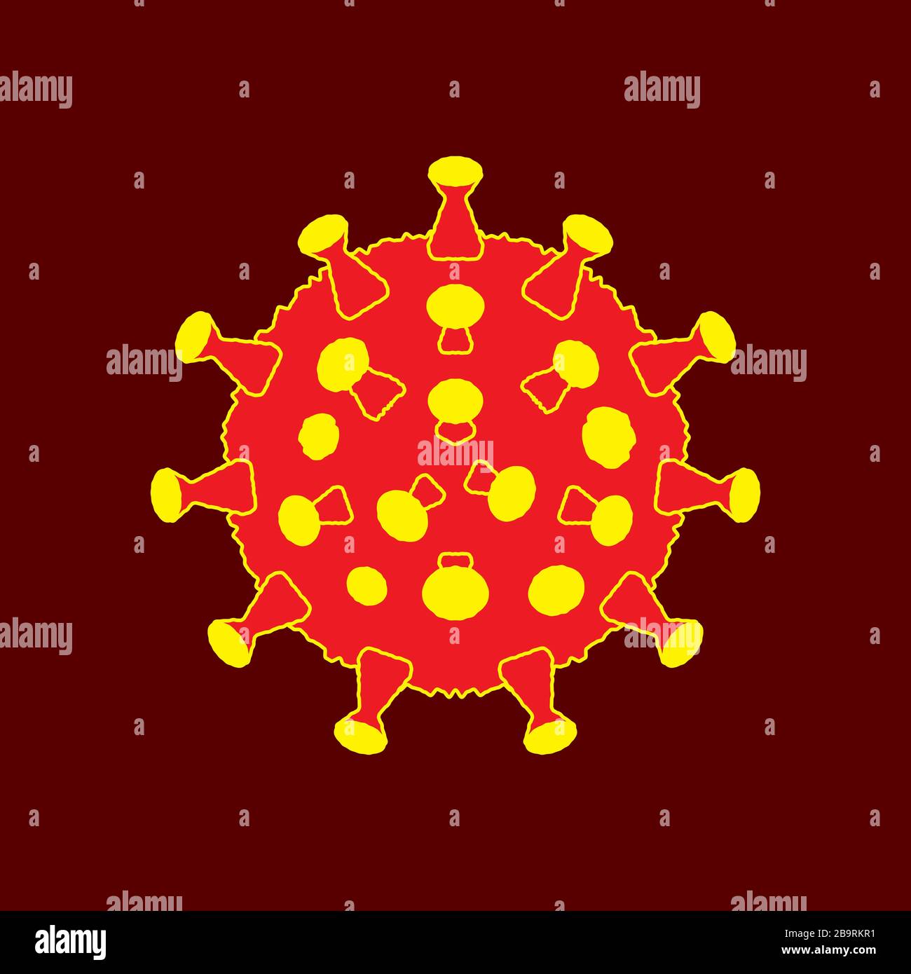 Infection par l'icône de la cellule bactérienne du coronavirus en Chine. Illustration de Vecteur