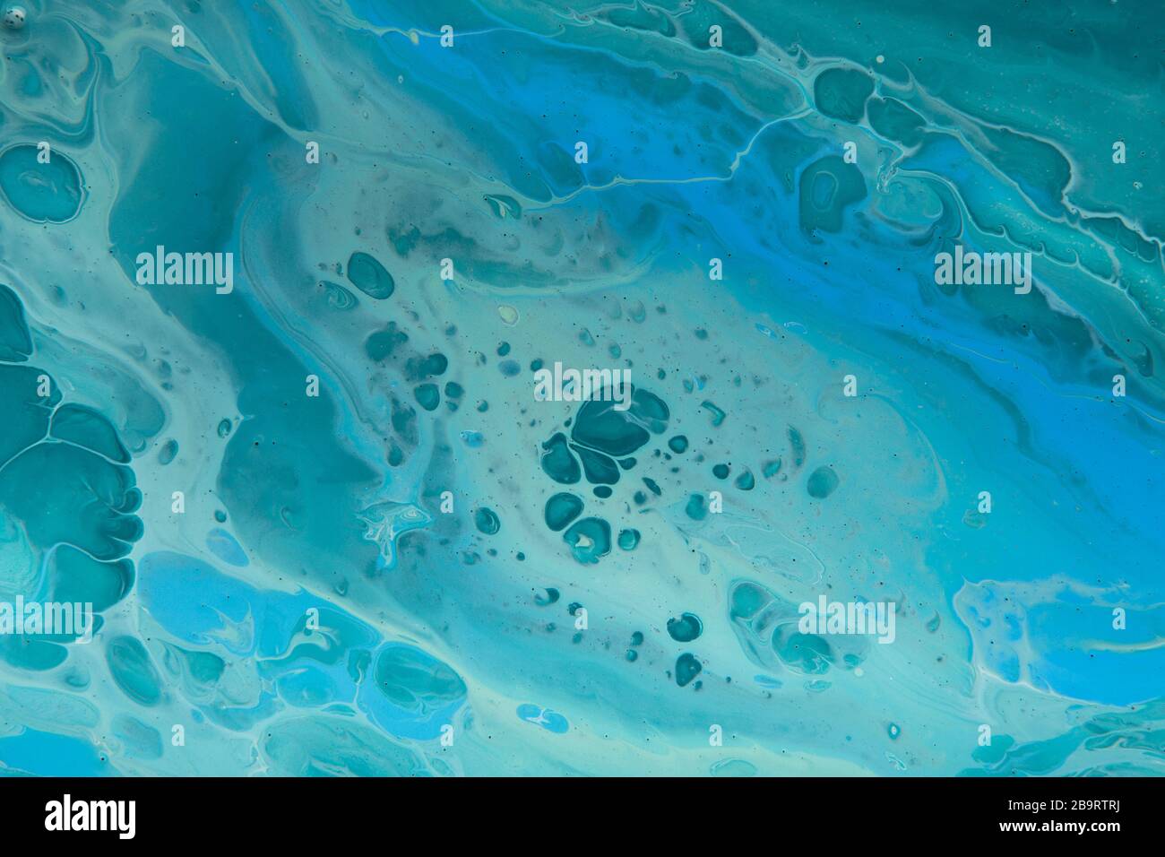 Bleu-vert de luxe spirale nature Pattern. Illustration abstraite Banque D'Images