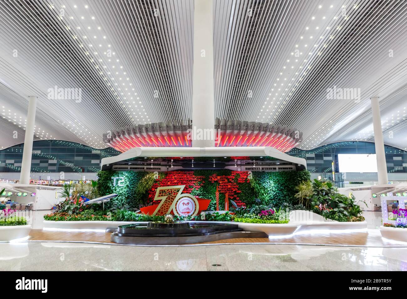 Guangzhou, Chine - 23 septembre 2019 : Baiyun International Airport Terminal 2 de l'aéroport de Guangzhou (CAN) en Chine. Banque D'Images