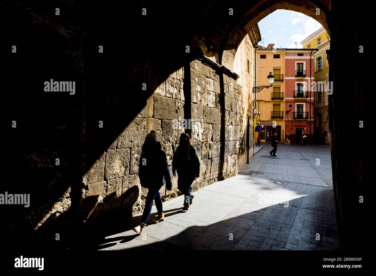 Route de la cathédrale Teruel, Aragon, Espagne Banque D'Images