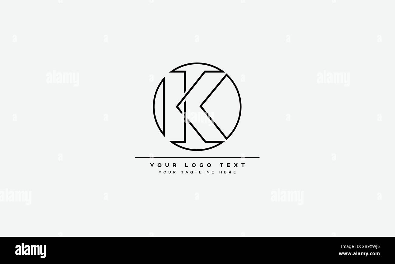 Lettre K abstraite, logo KK Alphabet Illustration de Vecteur