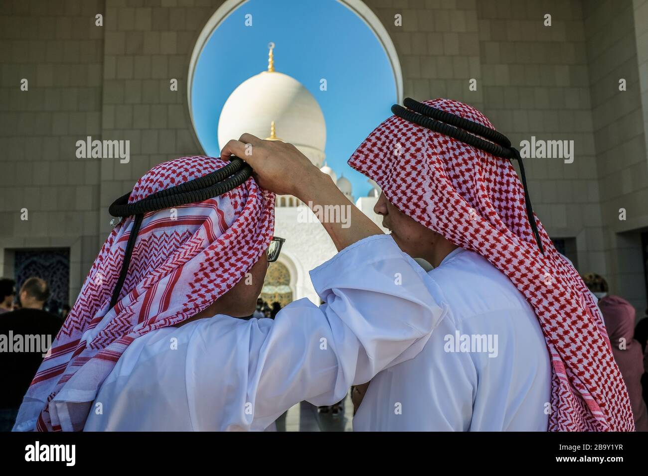 Emirats arabes Unis. Abu Dhabi. Grande Mosquée Sheikh Zayed Banque D'Images