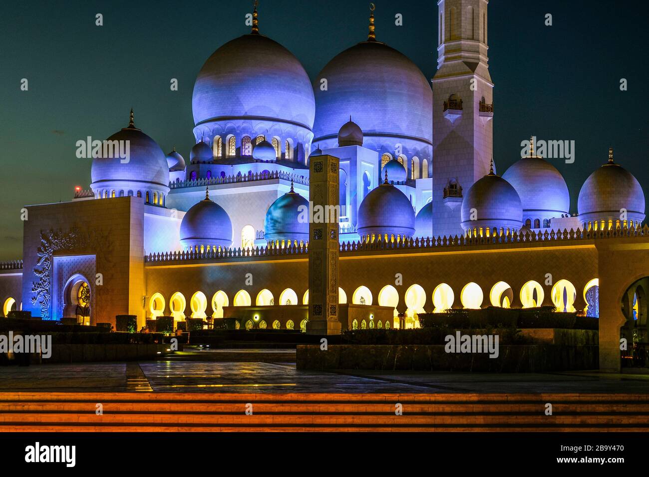 Emirats arabes Unis. Abu Dhabi. Grande Mosquée Sheikh Zayed Banque D'Images