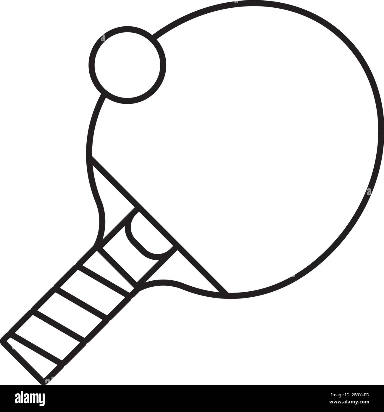Raquette de tennis de table et icône de ligne vectorielle de balle. Symbole  de contour de sport de balle individuel Image Vectorielle Stock - Alamy
