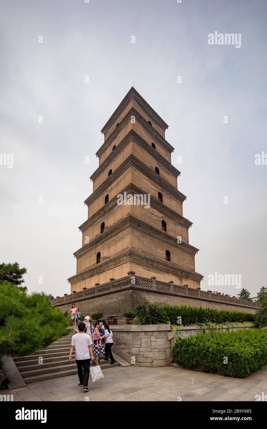 Grande pagode de l'OIE sauvage, Xian, Chine Banque D'Images