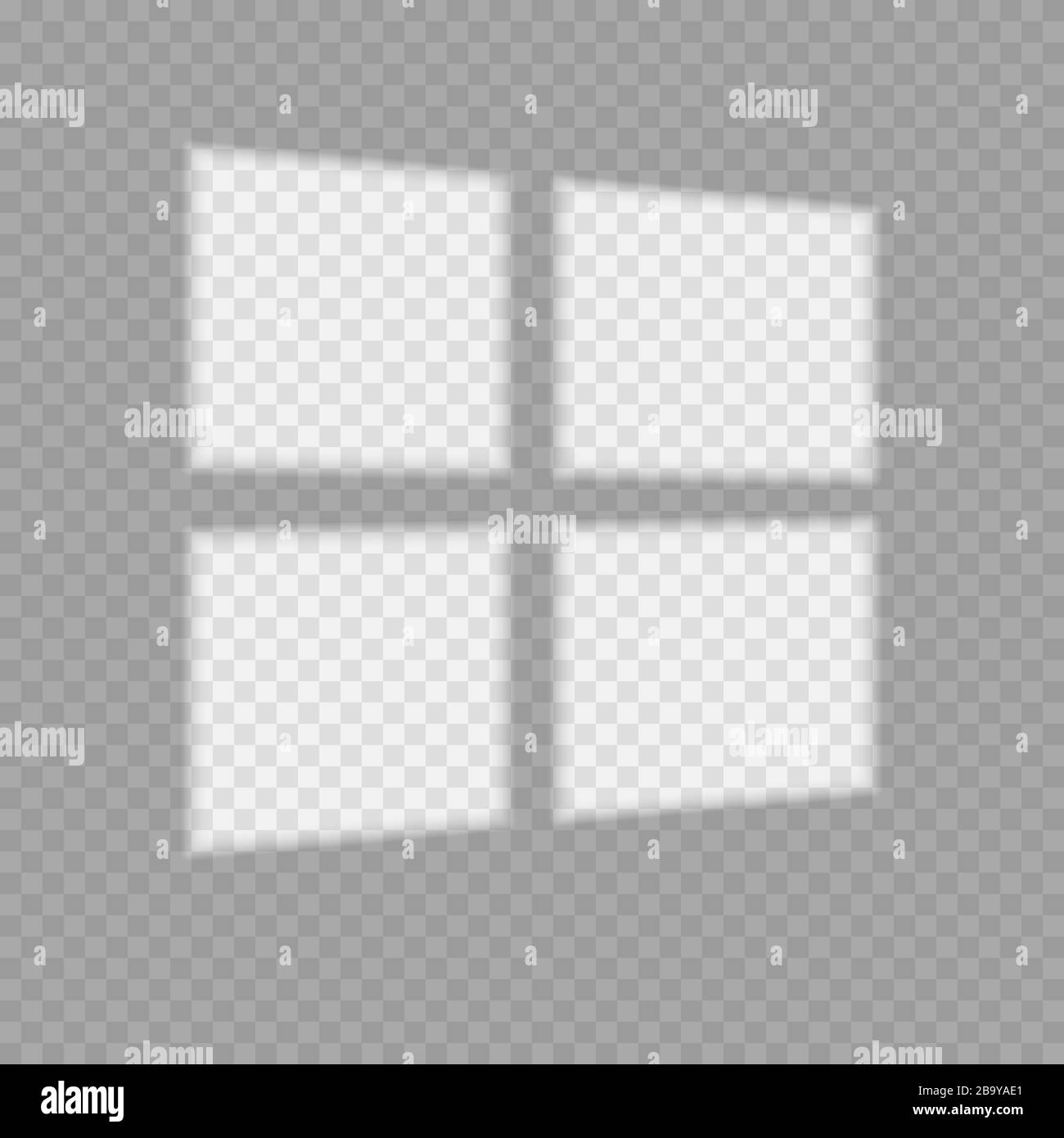 Ombre et lumière du cadre de la fenêtre. Effet de superposition d'ombre transparente. Illustration de Vecteur