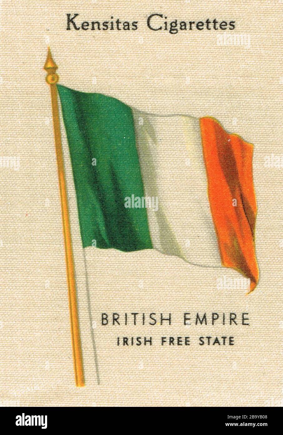 Le drapeau de la soie de cigarette Kensias montrant l'État libre irlandais dans le cadre de l'Empire britannique (vers 1933) Banque D'Images