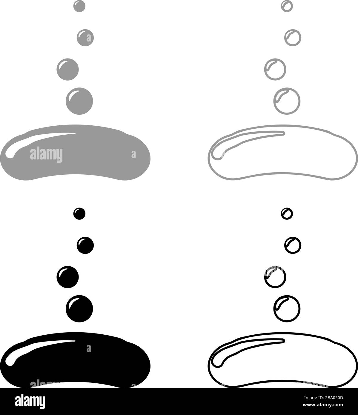 Savon avec bulles barre d'affichage icône contour définir noir gris illustration vectorielle style plat image simple Illustration de Vecteur