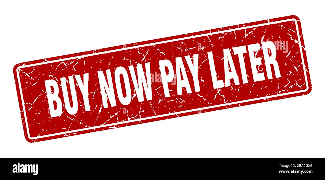 acheter maintenant payer plus tard timbre. acheter maintenant payer plus tard ancienne étiquette rouge. Signe Illustration de Vecteur