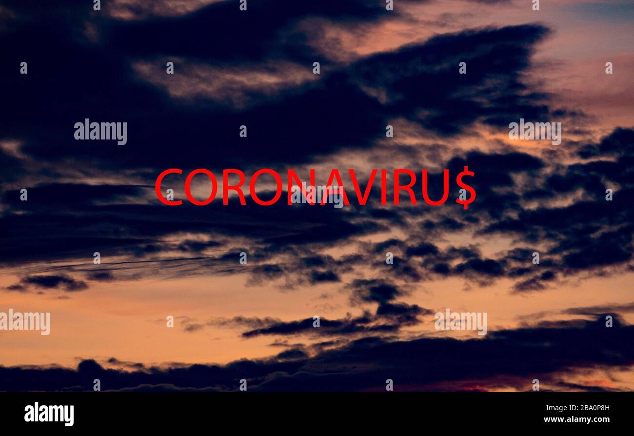 Concept des coûts pour l'économie américaine/mondiale causés par l'épidémie de Coronavirus. Banque D'Images