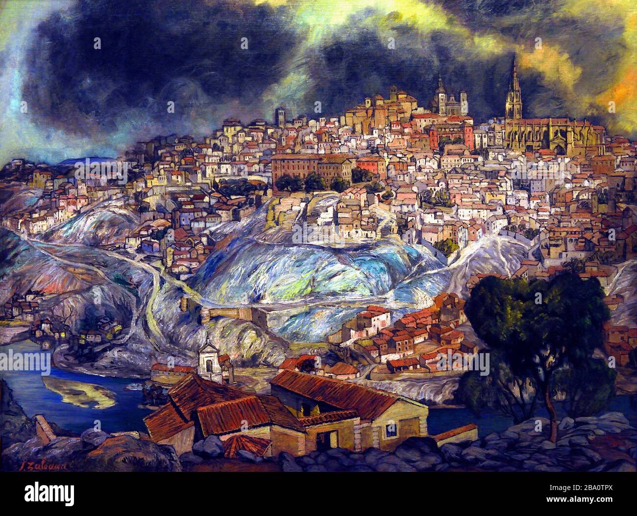 Vue de Tolède par Ignacio Zuloaga Zabaleta 1870-1945 Espagne Espagnol Banque D'Images