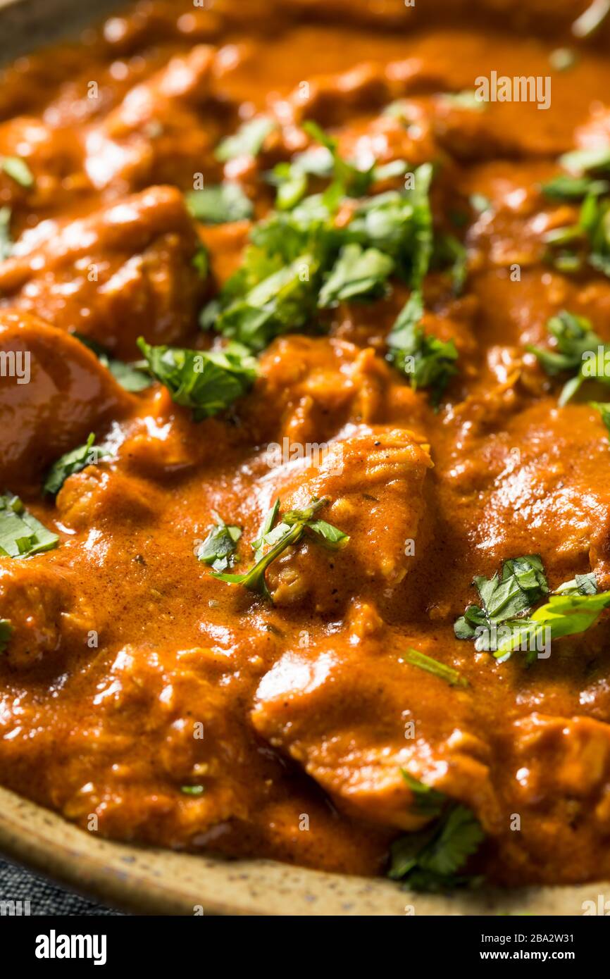 Poulet maison Tikka Masala avec Cilantro et sauce Banque D'Images