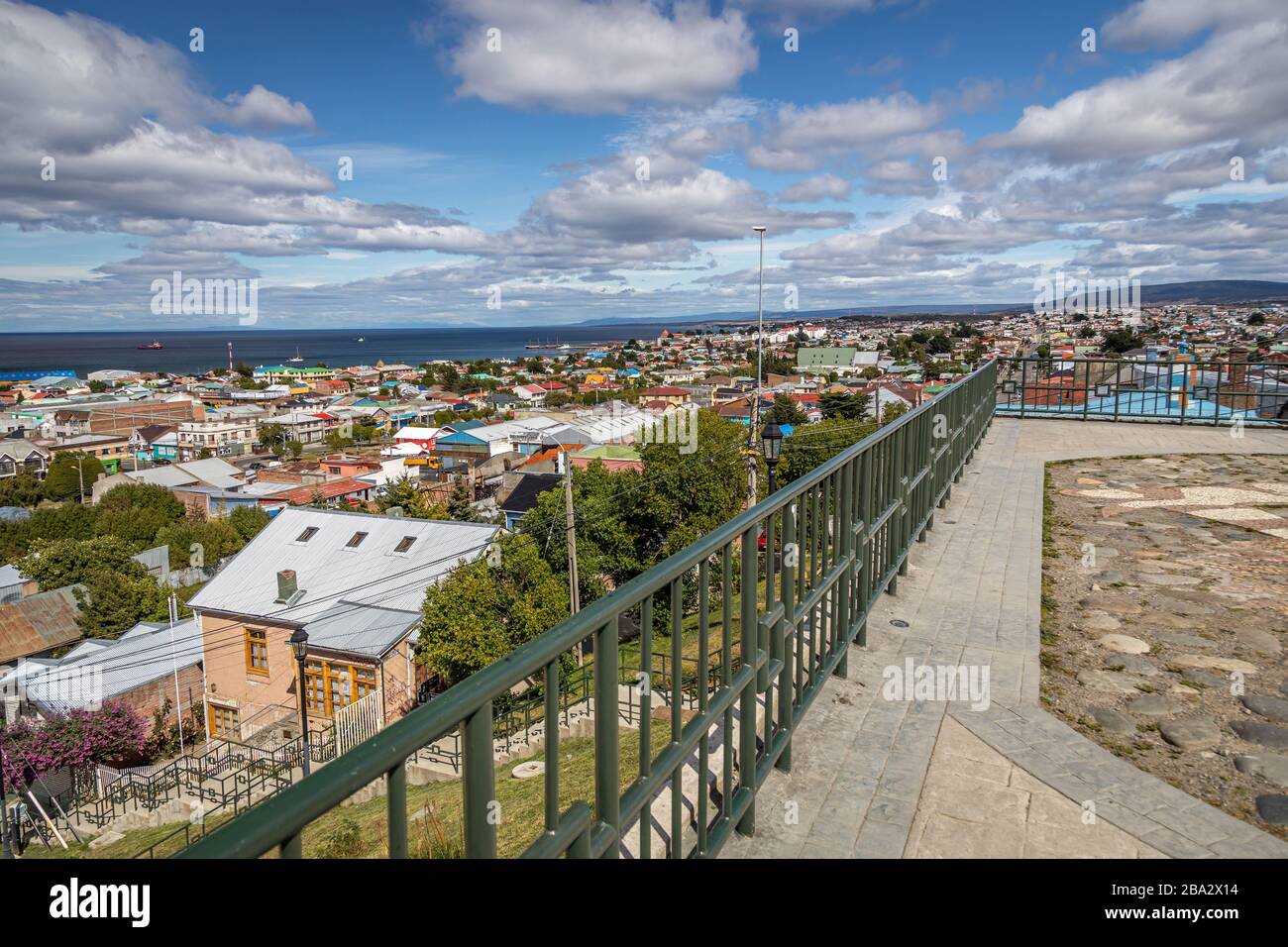 Vue sur Punta Arena Banque D'Images