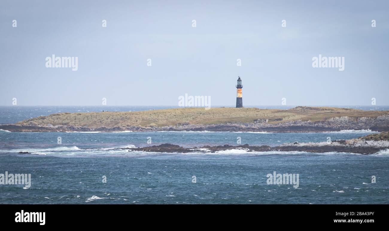 Phare de Port Stanley, îles Falkland. Banque D'Images