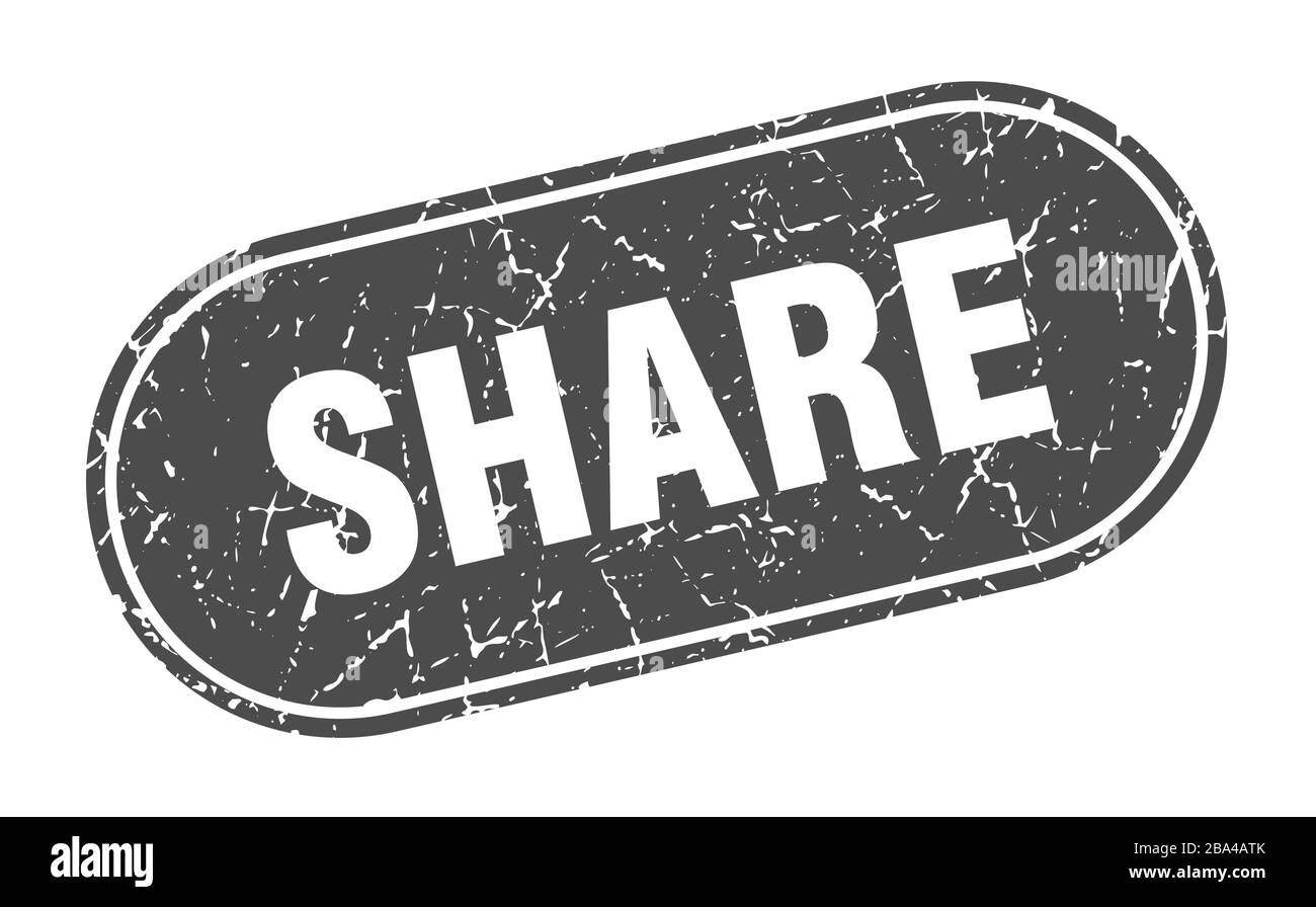 partager le signe. partager le timbre noir grunge. Étiquette Illustration de Vecteur
