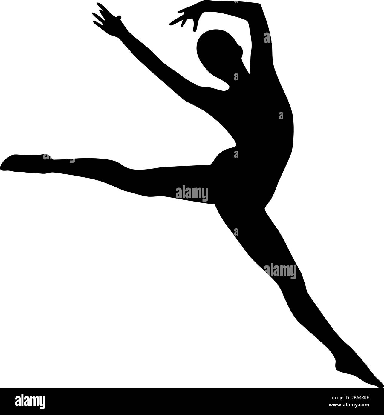 Silhouette vectorielle de danseuse. Pose de danse Illustration de Vecteur
