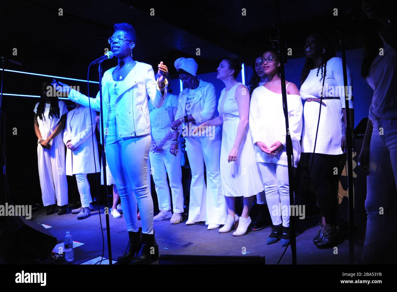 La résistance Revival Chorus en direct à Brooklyn, février 2020, photo de Nadja Sayej Banque D'Images